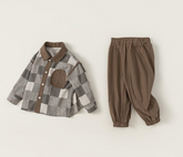 طقم خريفي مستورد مربعات